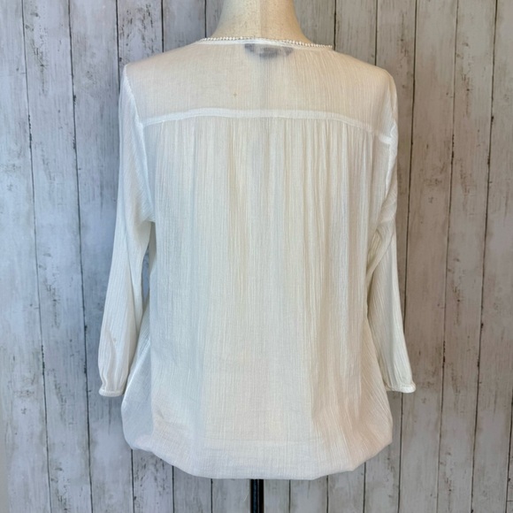 Old Navy | White Cotton Boho Peasant Top Blouse Women’s M - Picture 7 of 12
